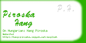 piroska hang business card